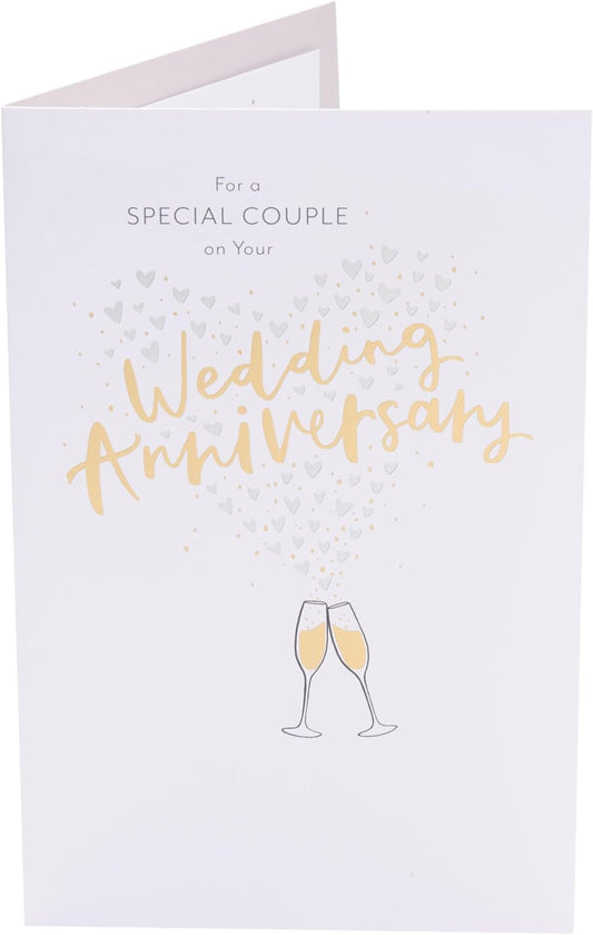 Heart & Champagne Design for A Special Couple Wedding Anniversary Card