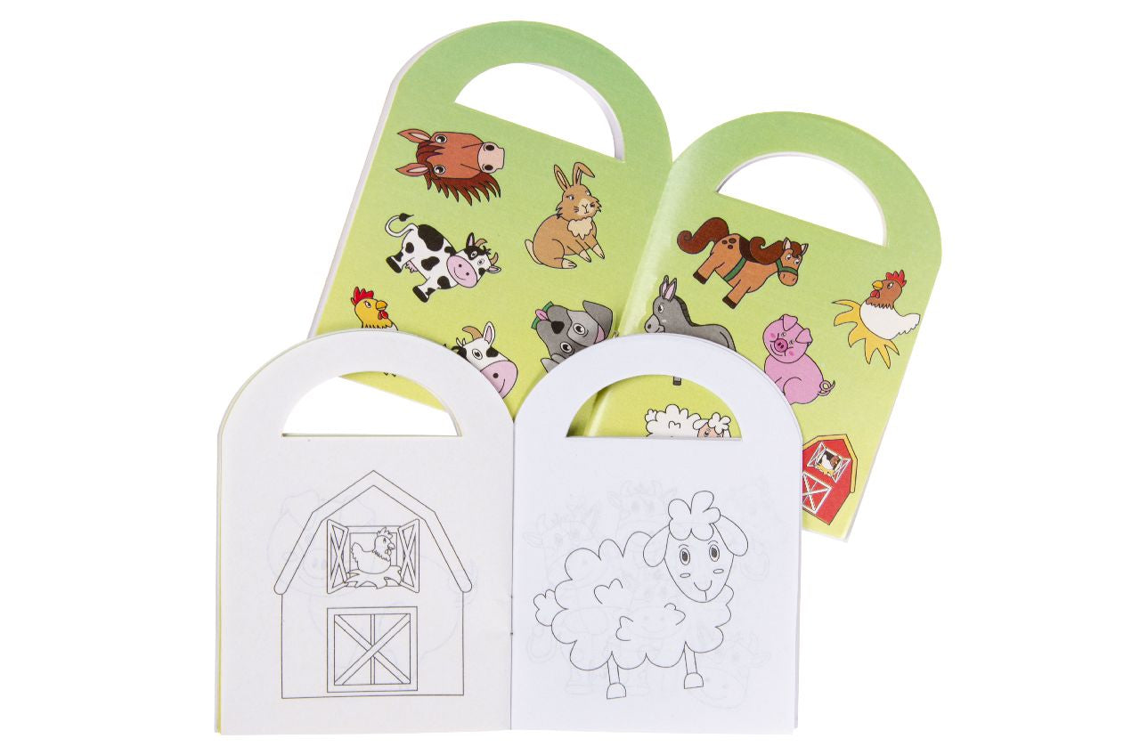 Farm Animals Coloring Mini Book with Stickers