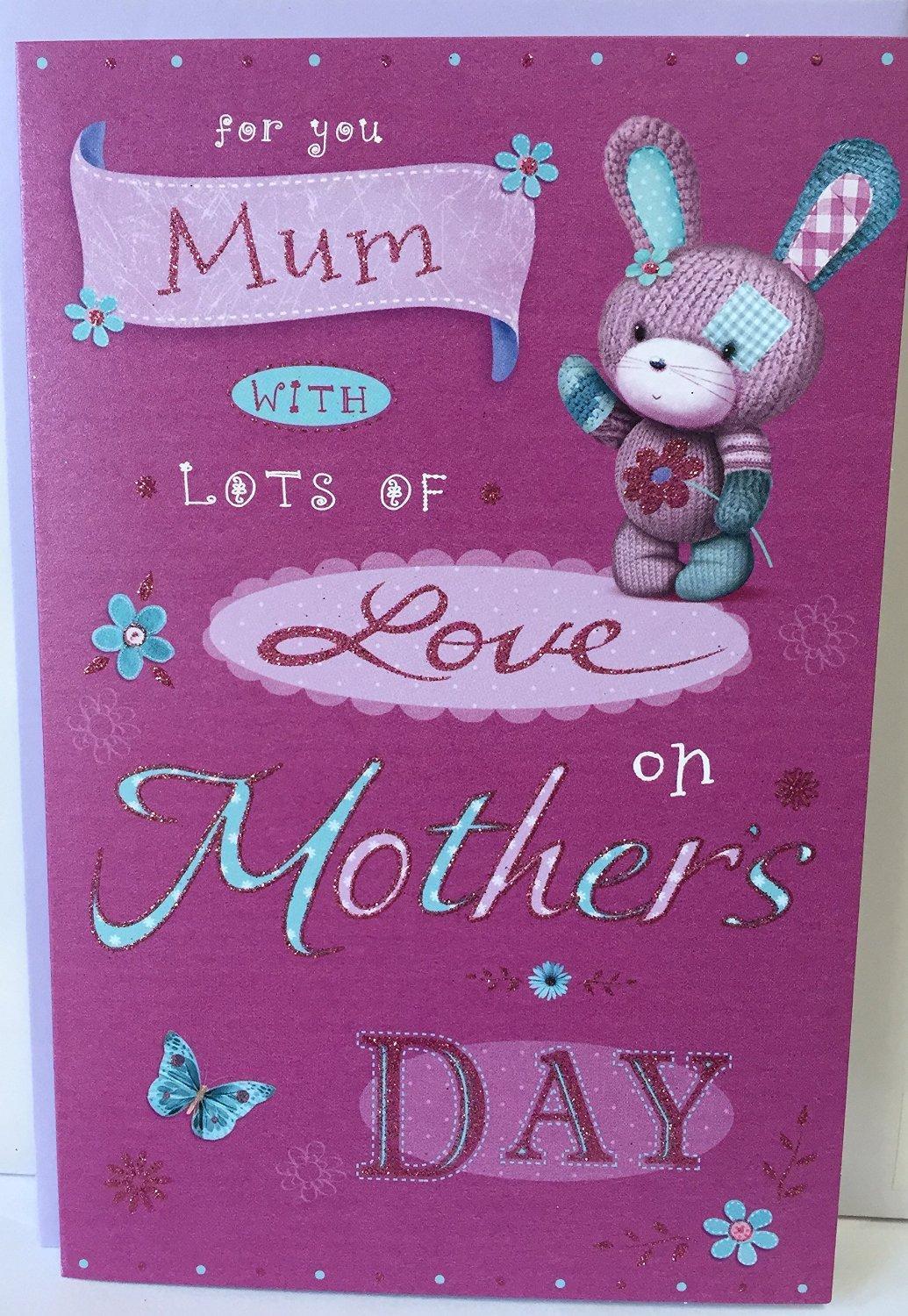 For You Mum Cute Knitted Bear Mother's Day Greetings Card