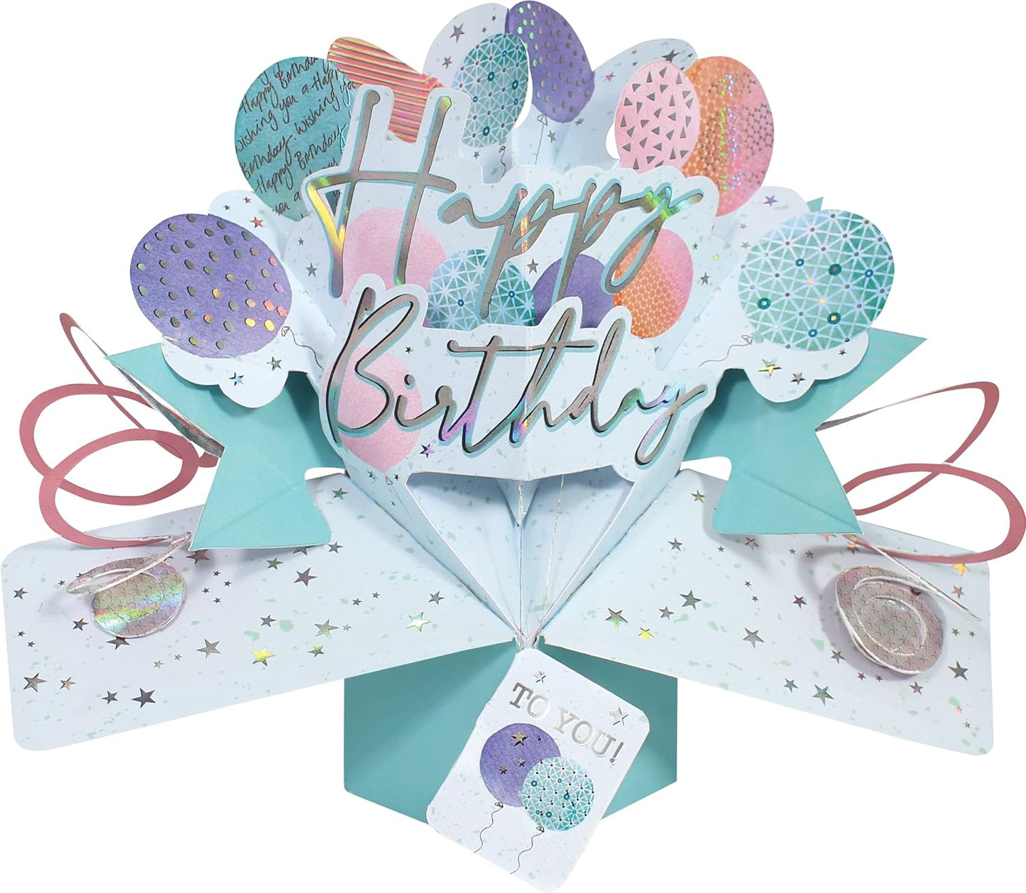 3D Pop Up Happy Birthday To You Balloons Pop-Up Greeting Card