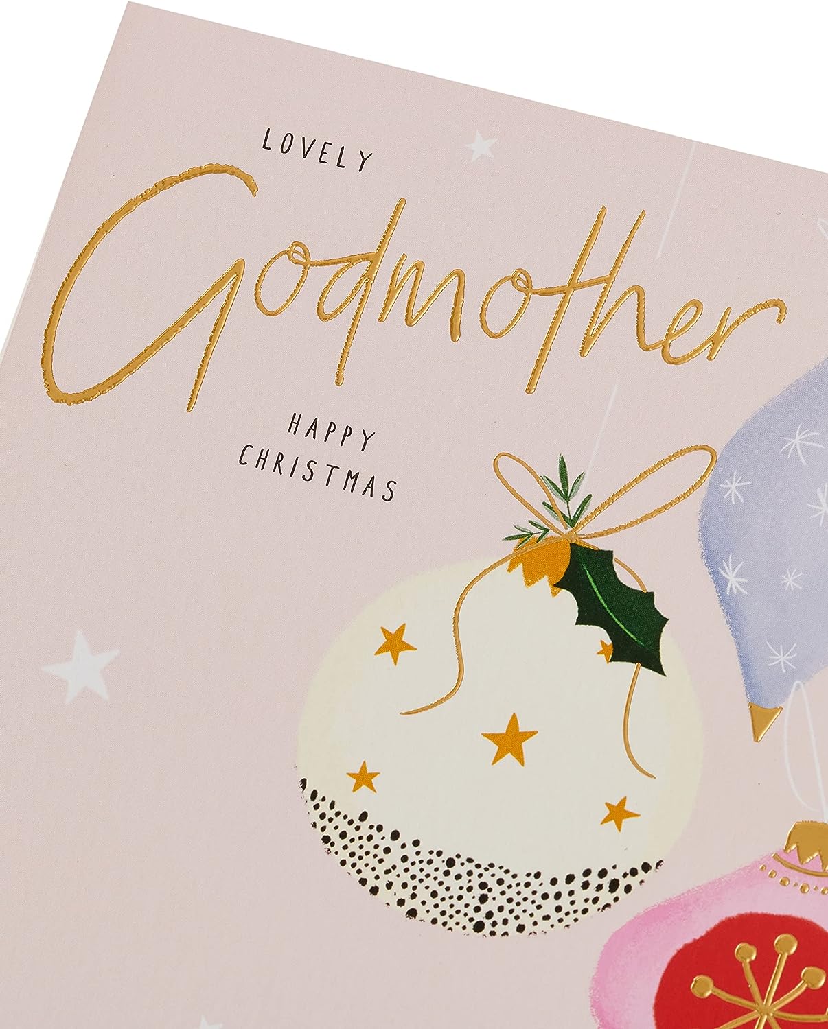 Baubles Design Godmother Christmas Card