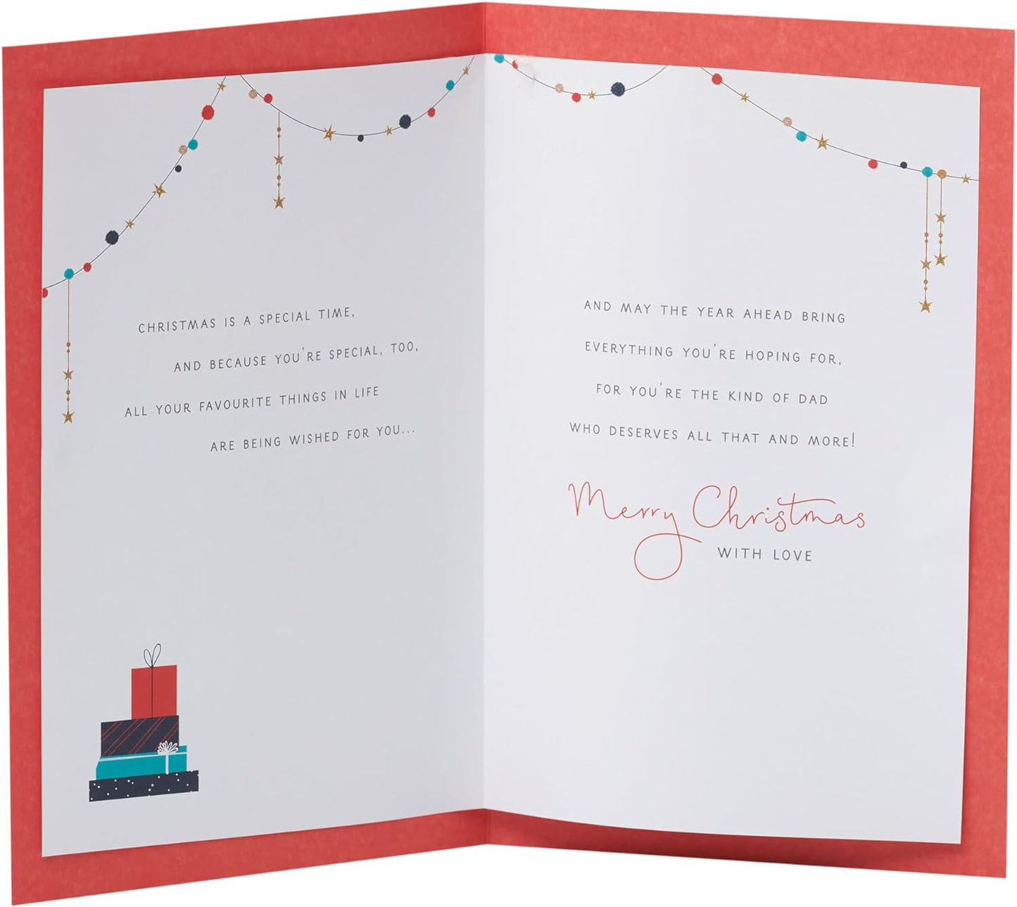 Dad Christmas Card Decorated Fireplace Design