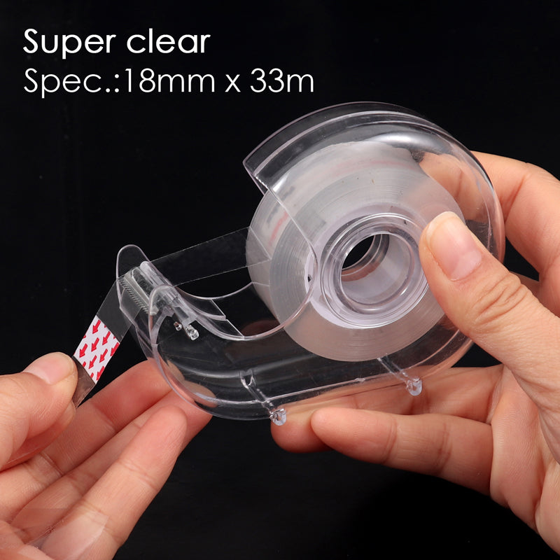 Pack of 6 Clear Transparent Tape with Dispenser 18mm x 33m