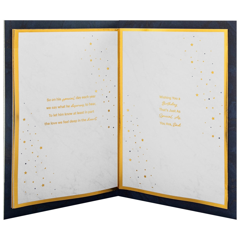 Dark Patterned Design with Star Dad Birthday Card