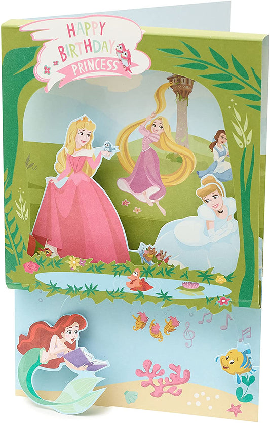 Disney Princess Birthday Card Pop Up 3D Card for Kids 
