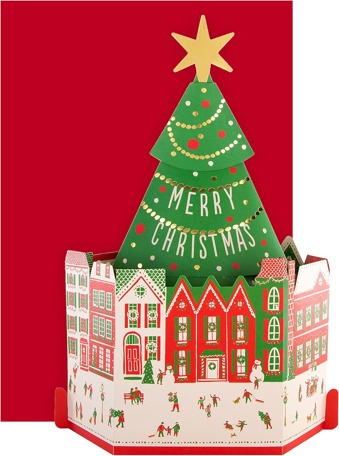 Town Square Tree Design Pop Up 3D Christmas Card