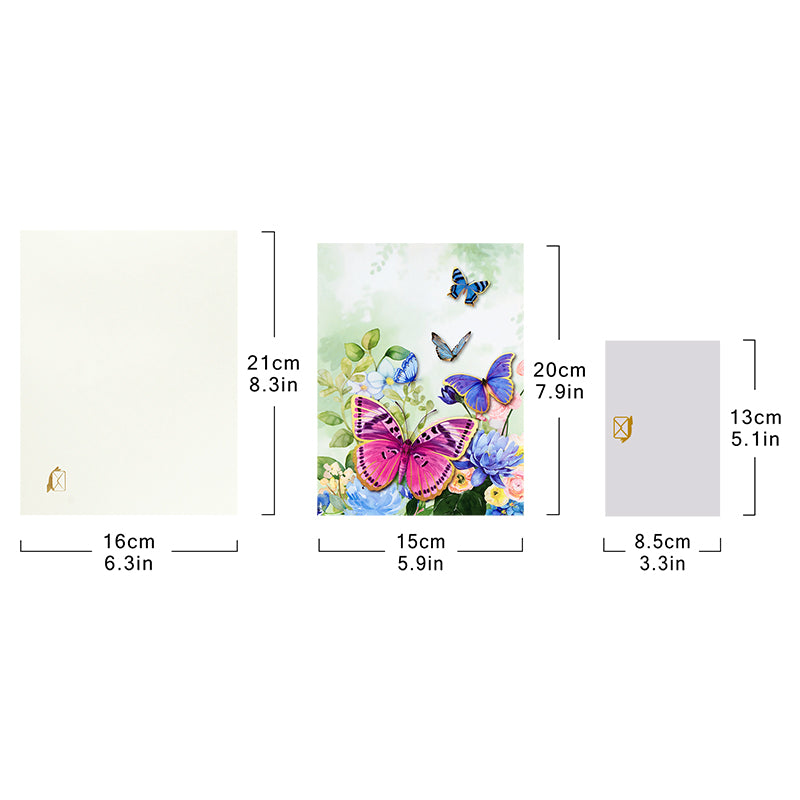 Fluttering Grace Butterfly 3D Pop Up Greeting Card - Birthday Mother Anniversary Valentine's Day