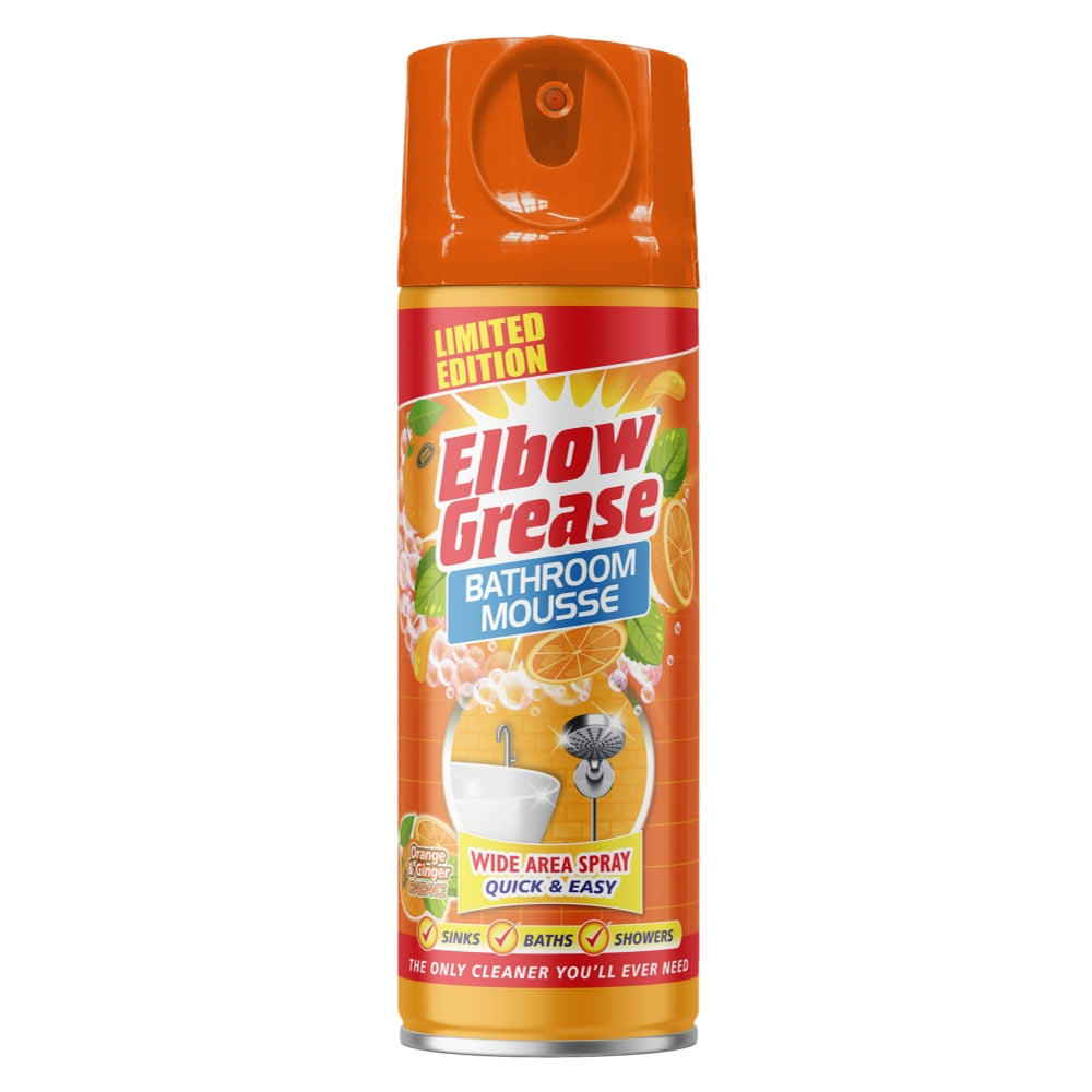 Elbow Grease Orange & Ginger Fragrance Bathroom Mousse Spray Cleaner 400ml