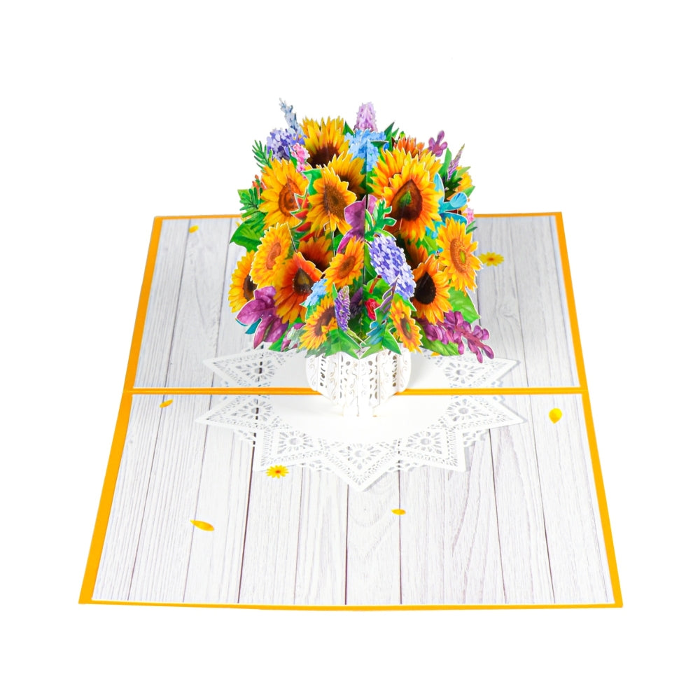 Sunflower Joyful Blossoms Pop-Up Greeting Card - Mother's Day Congratulations Thank You Birthday
