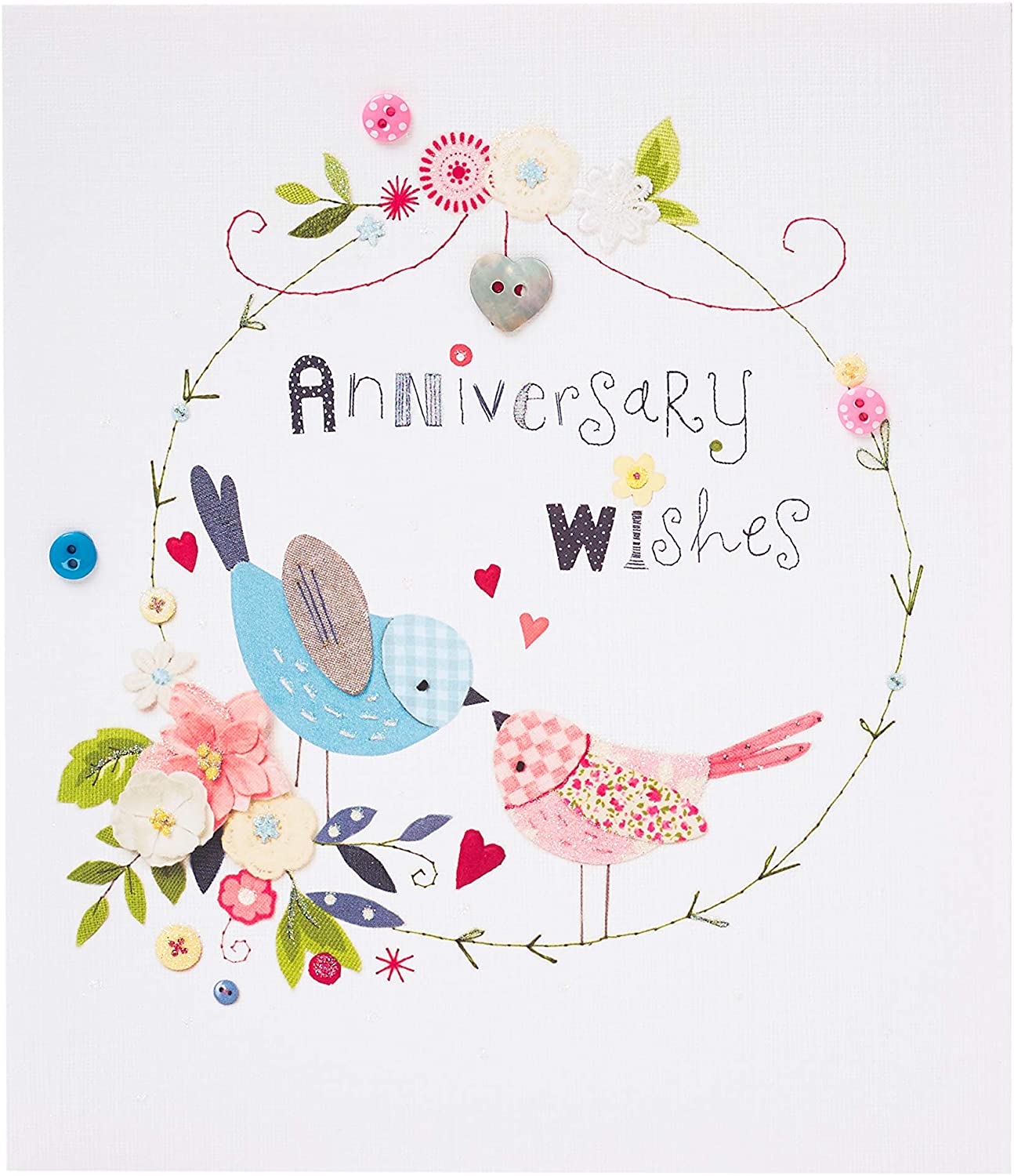 Anniversary Wishes Card For Husband Wife With Button Box