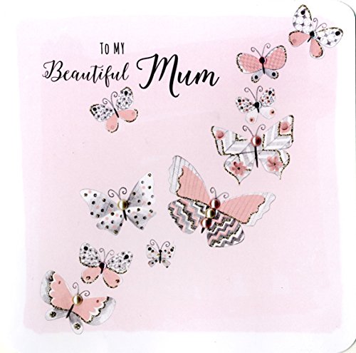 Beautiful Mum Handmade Luxury Crystals & Glitter Mother's Day Card