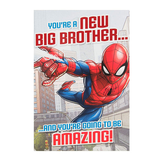 "Going To Be Amazing" Spiderman Baby Brother Card