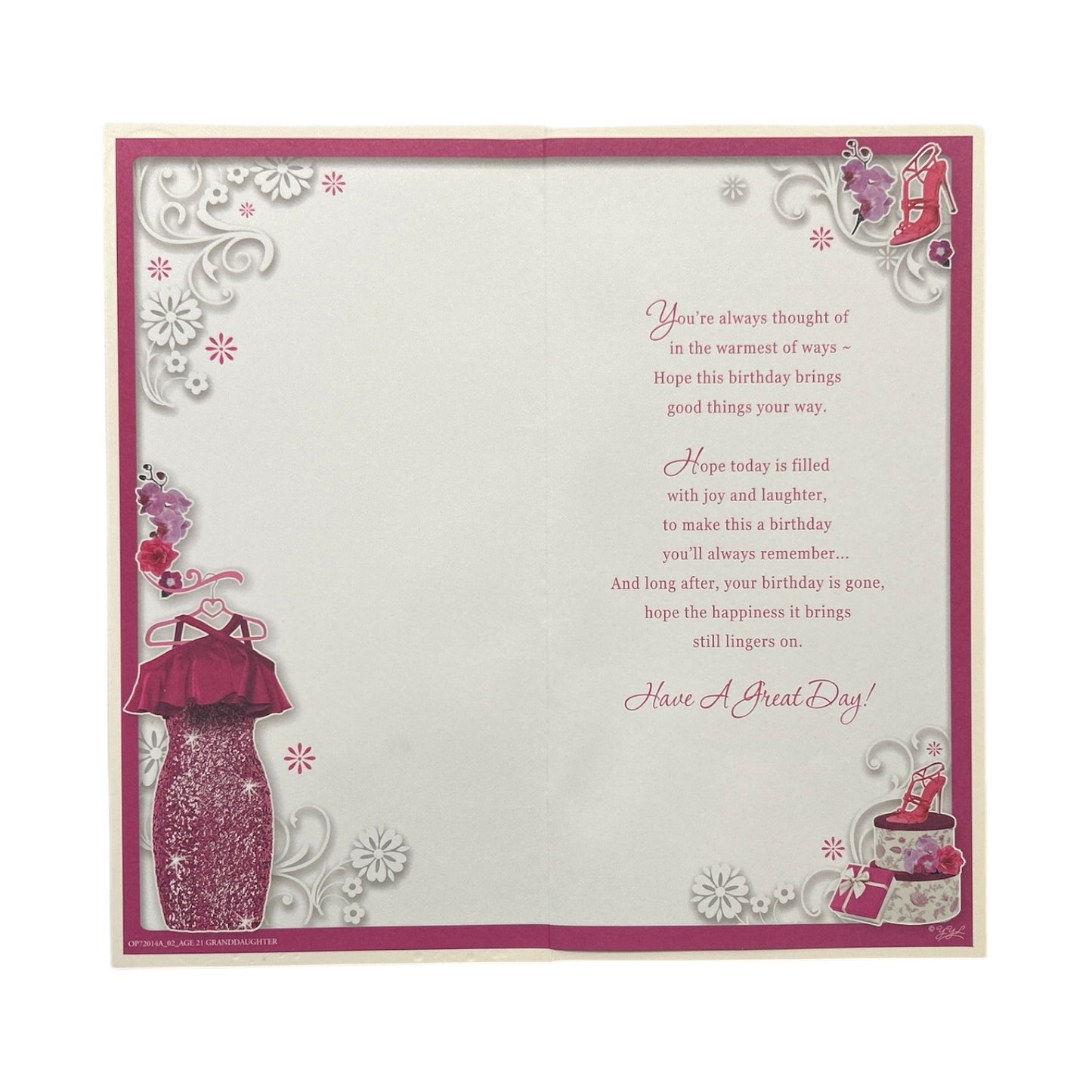 Granddaughter Age 21 Dress and Shoes Design Opacity Birthday Card