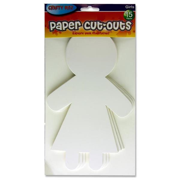 Pack of 15 Girls Paper Cutouts by Crafty Bitz