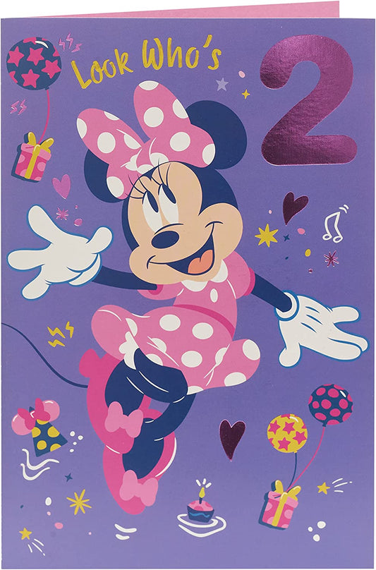 Cute Design Disney Minnie Mouse 2nd Birthday Card
