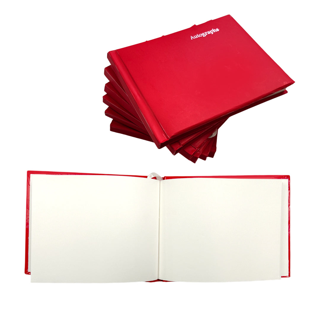 Pack of 12 Red 100 Pages Autograph Books – School Leavers Signature, End of Term Memory Book