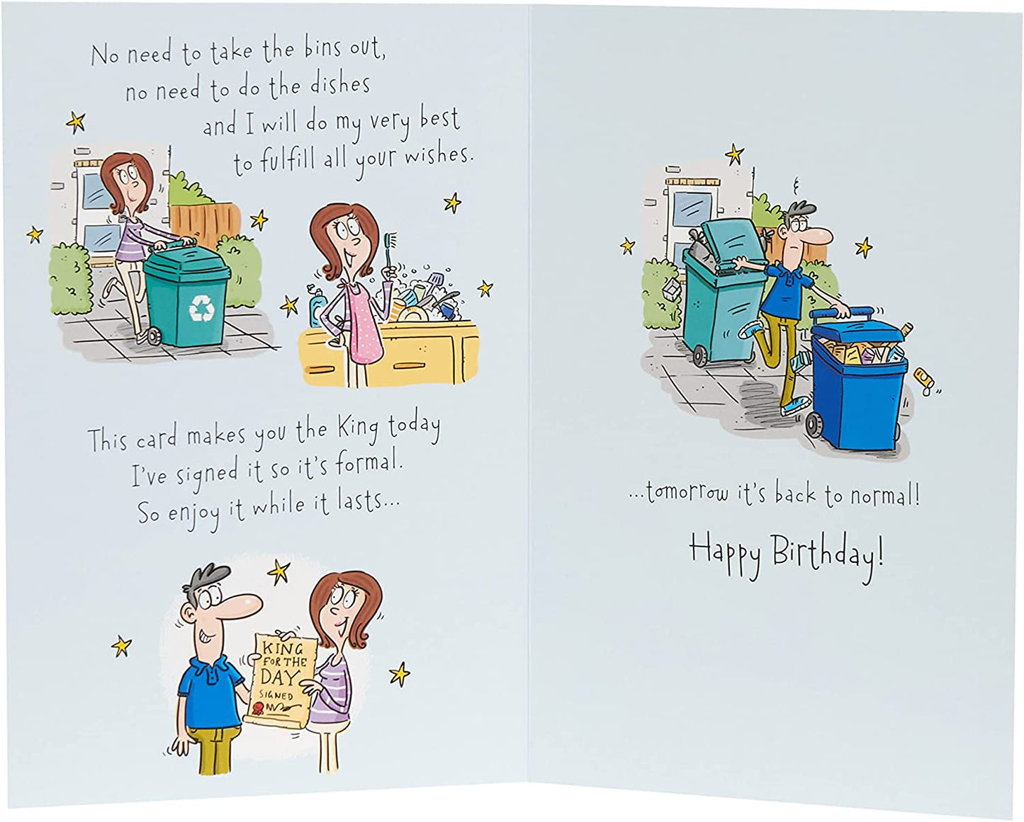 Funny Cartoon Design With Sentimental Poem Husband Birthday Card