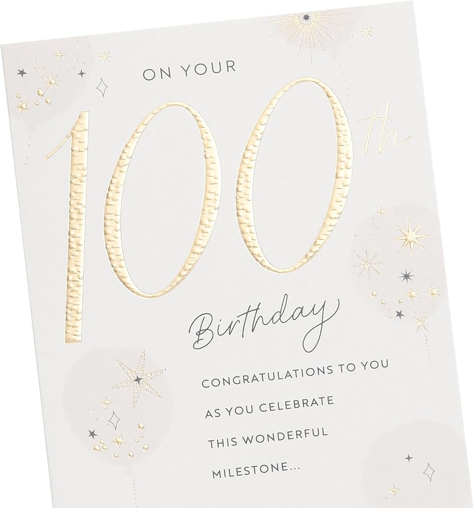 Gold Balloons Design 100th Birthday Card