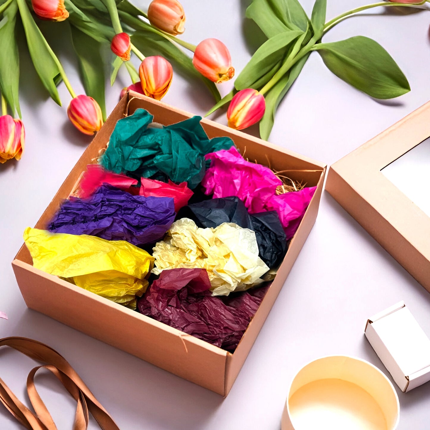 Pack of 200 Assorted Coloured Acid Free 50 x 70cm Tissue Paper Sheets