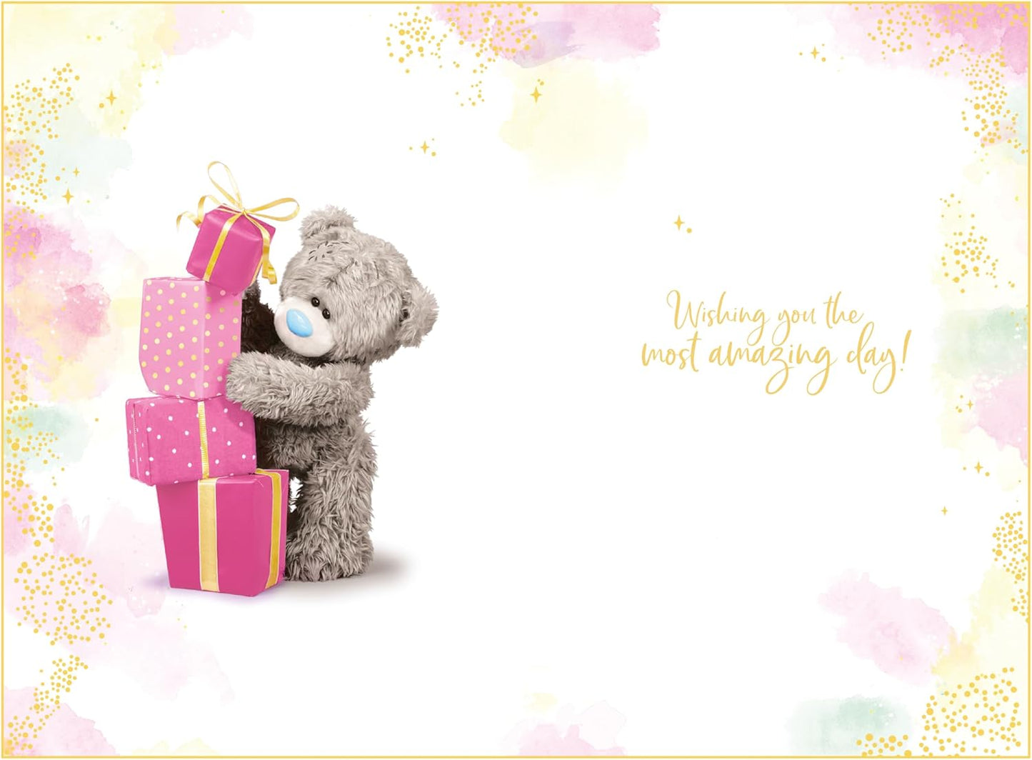 Bear And Pile of Gifts Daughter Birthday Card