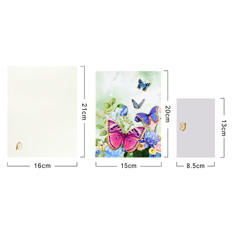 Fluttering Grace Butterfly 3D Pop Up Greeting Card - Birthday Mother Anniversary Valentine's Day