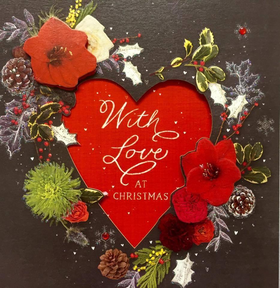 With Love At Christmas Die Cut Luxury Xmas Card Nice Message