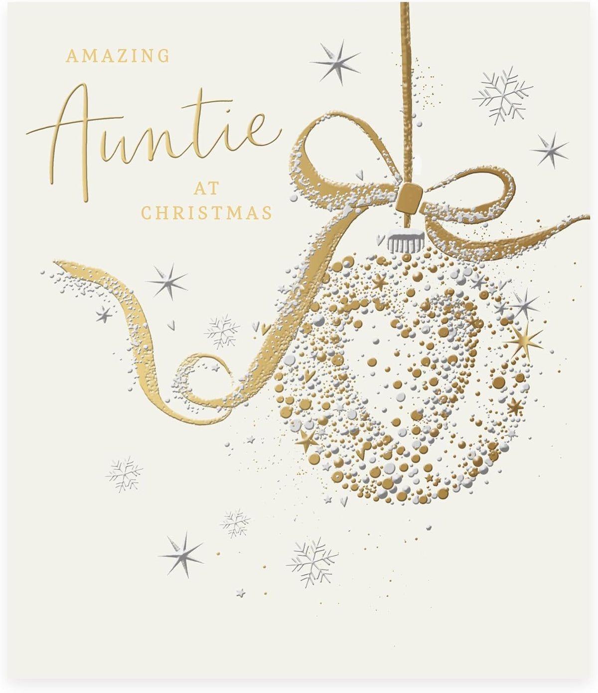 Festive Bauble Design Auntie Christmas Card