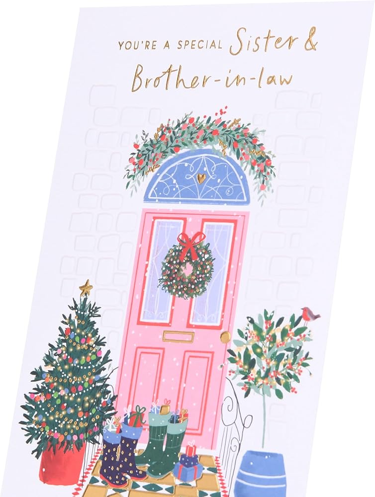 Front Door Design Sister & Brother In Law Christmas Card
