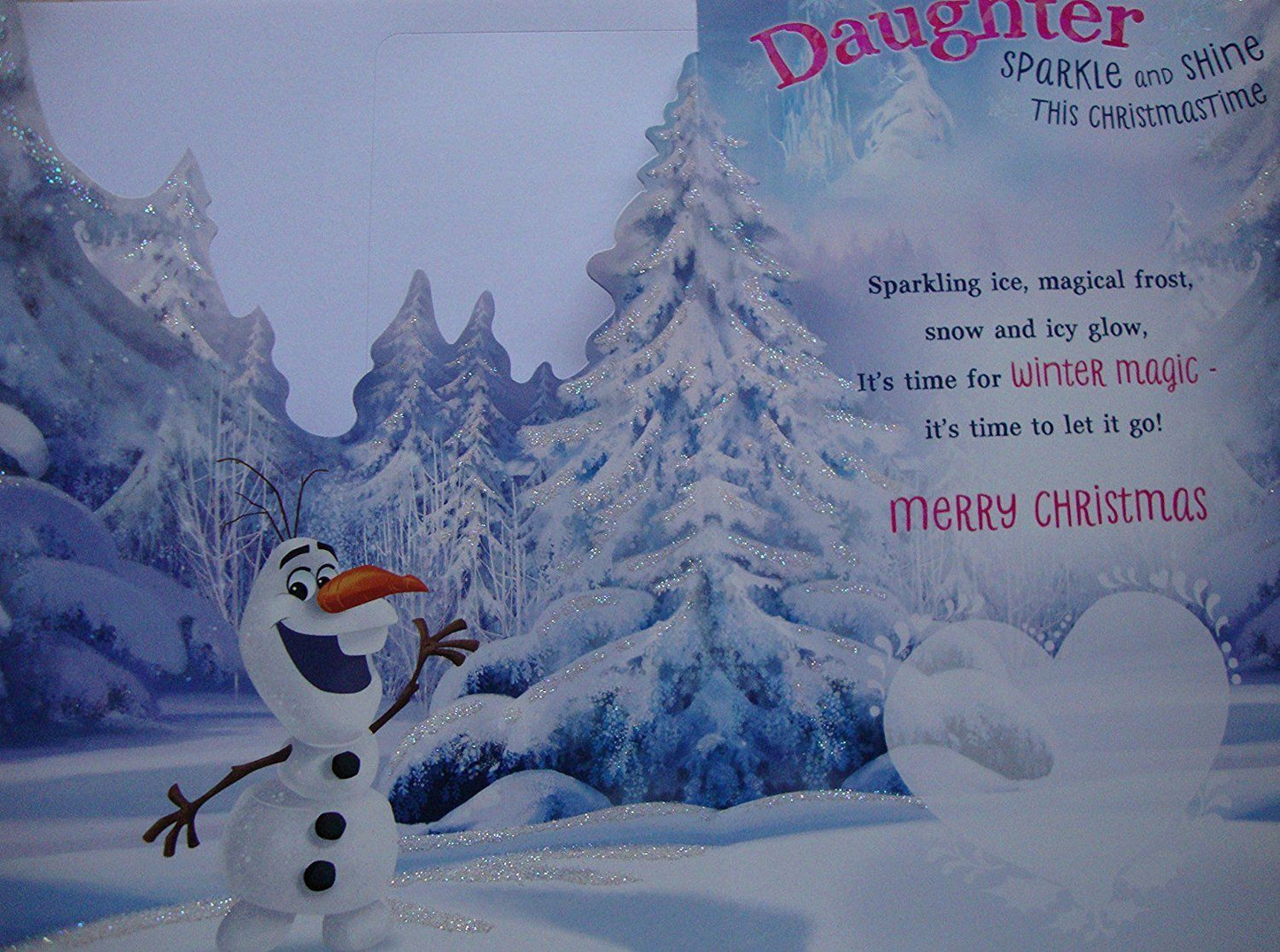 Daughter Sparkle And Shine Disney Frozen Christmas Card 
