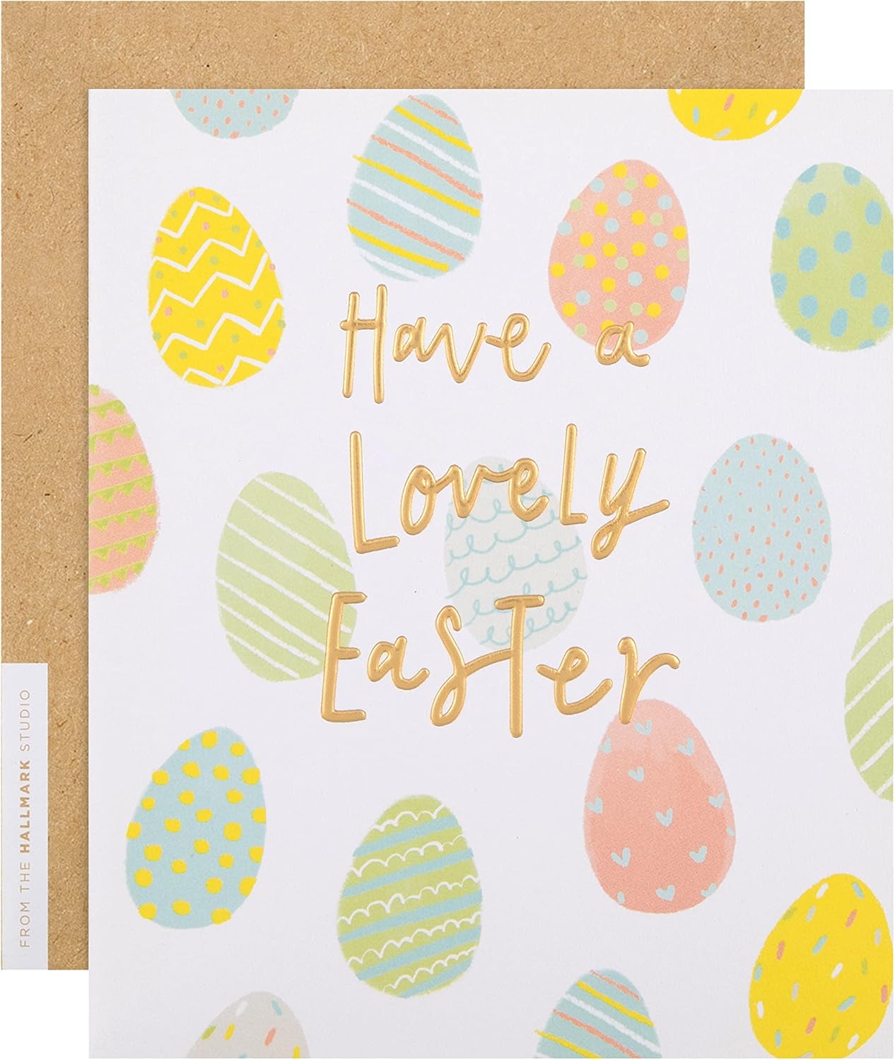 Contemporary Multicoloured Egg Pattern Design Easter Card