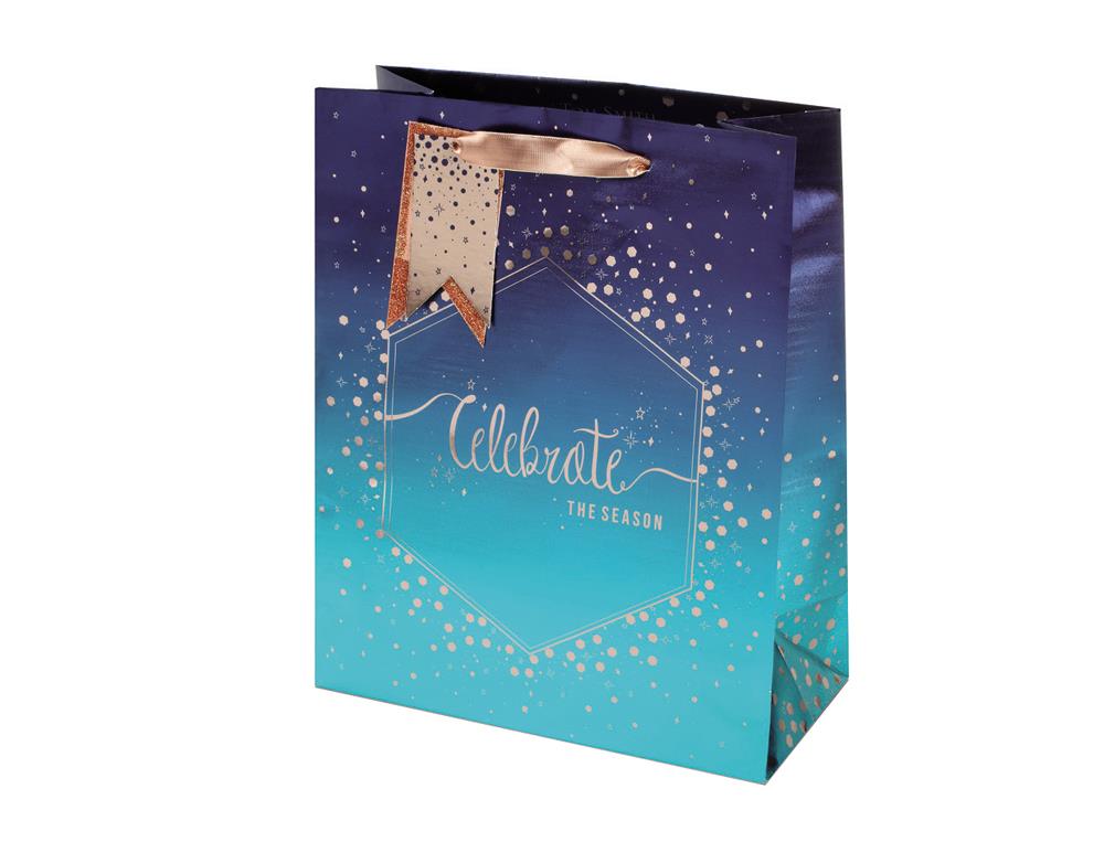 Pack of 12 Seasonal Celebration Design Medium Christmas Gift Bags
