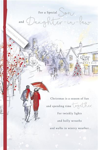 Couple Design Son and Daughter in Law Christmas Card