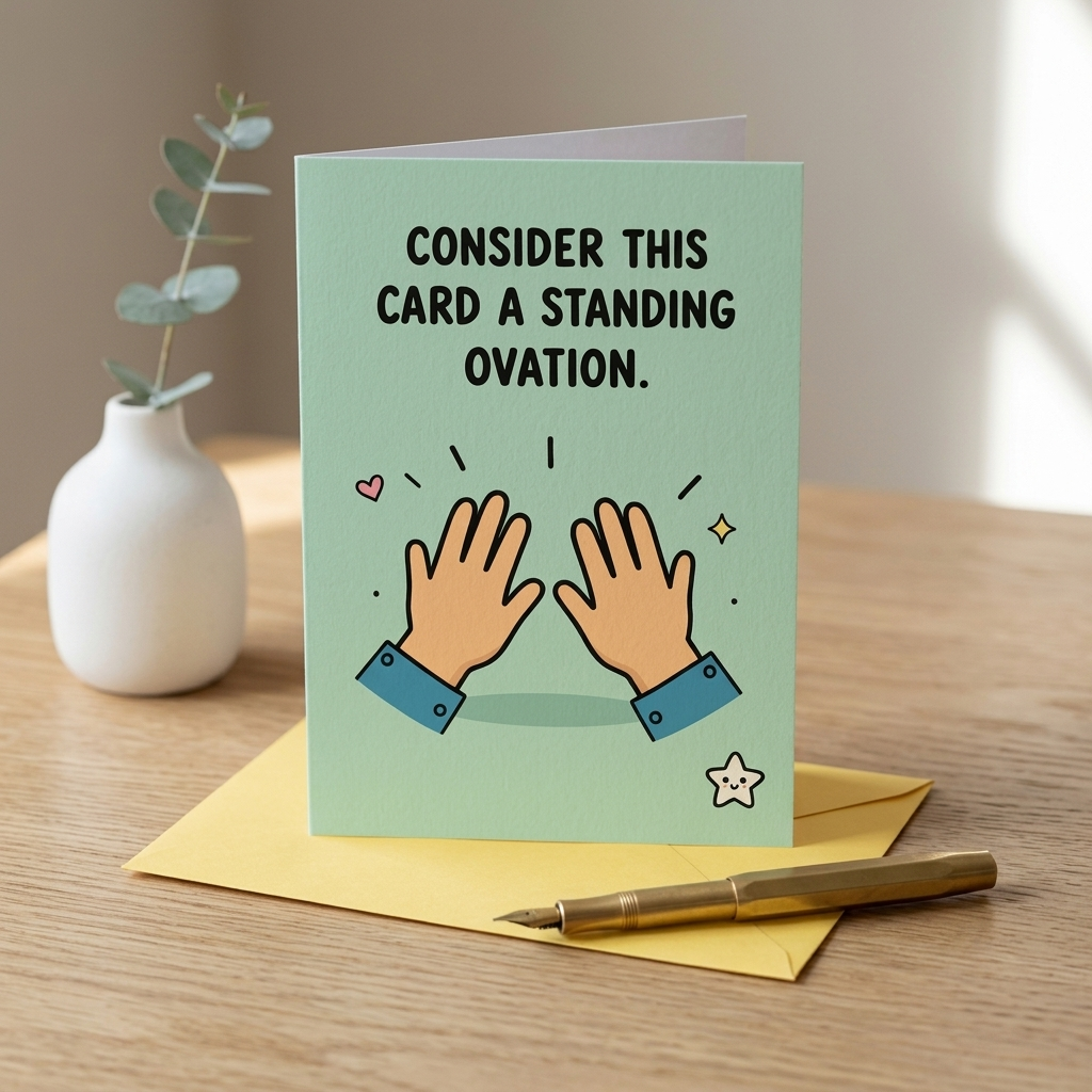 Consider This Card a Standing Ovation Well Done Open Card