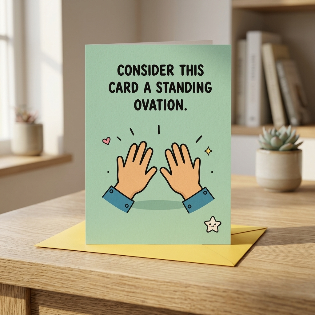 Consider This Card a Standing Ovation Well Done Open Card