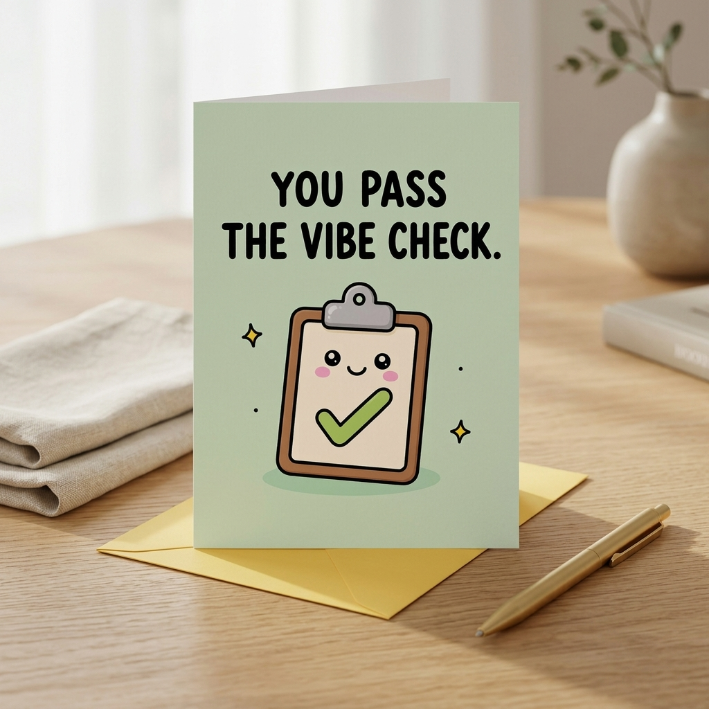 You Pass the Vibe Check Open Greeting Card
