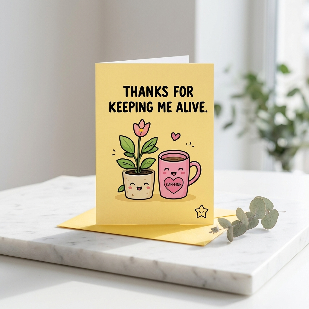 Thanks for Keeping Me Alive Open Greeting Card