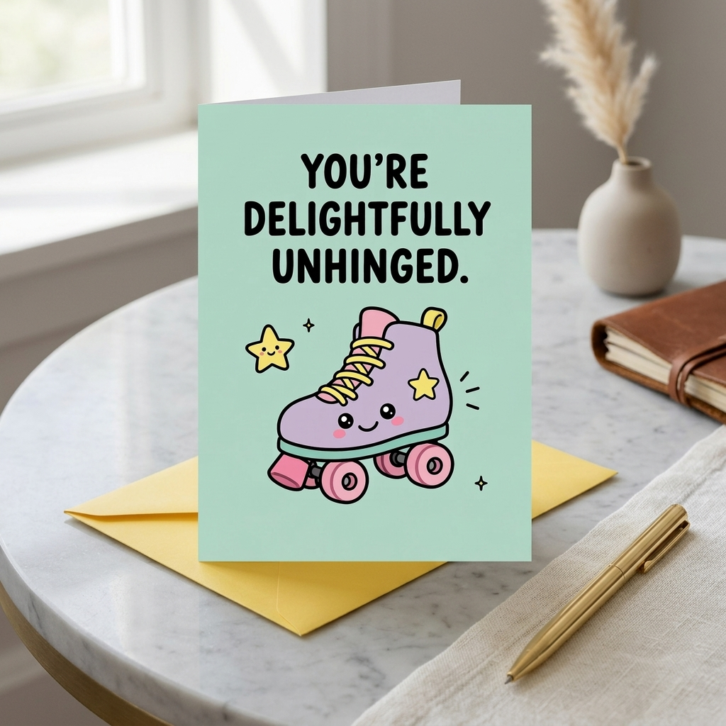You're Delightfully Unhinged Open Greeting Card