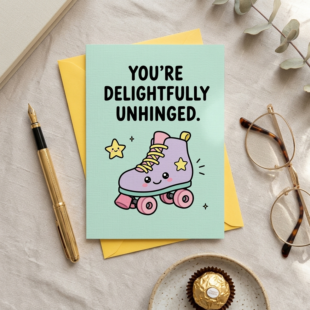 You're Delightfully Unhinged Open Greeting Card