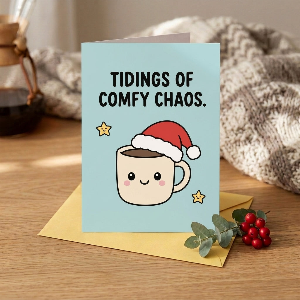 Tidings of Comfy Chaos Christmas Card