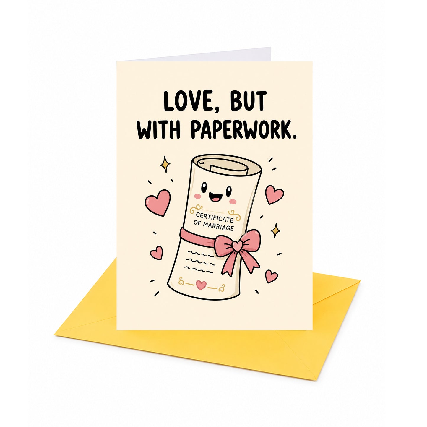 Love But With Paperwork Wedding Congratulations Card