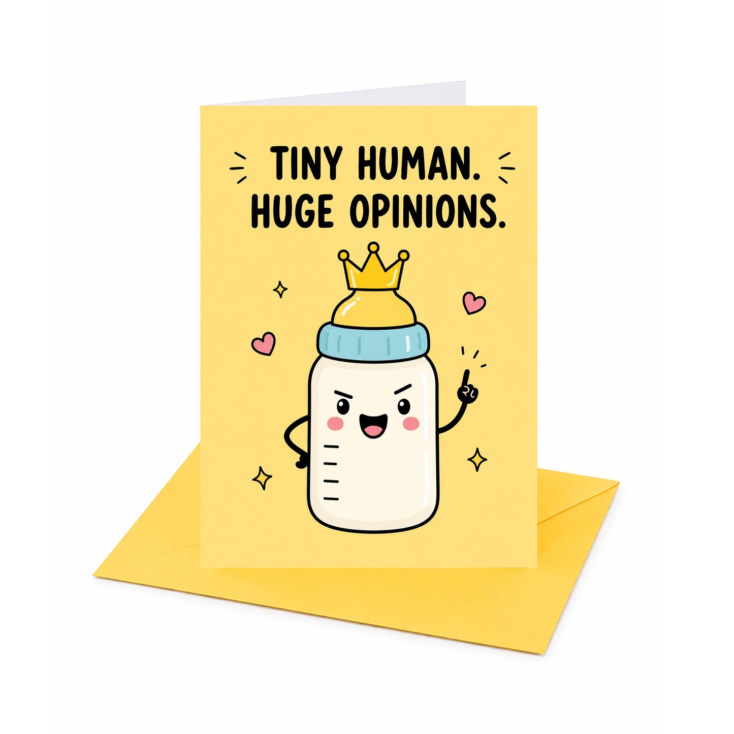 Tiny Human Hugh Opinions New Baby Congratulations Card
