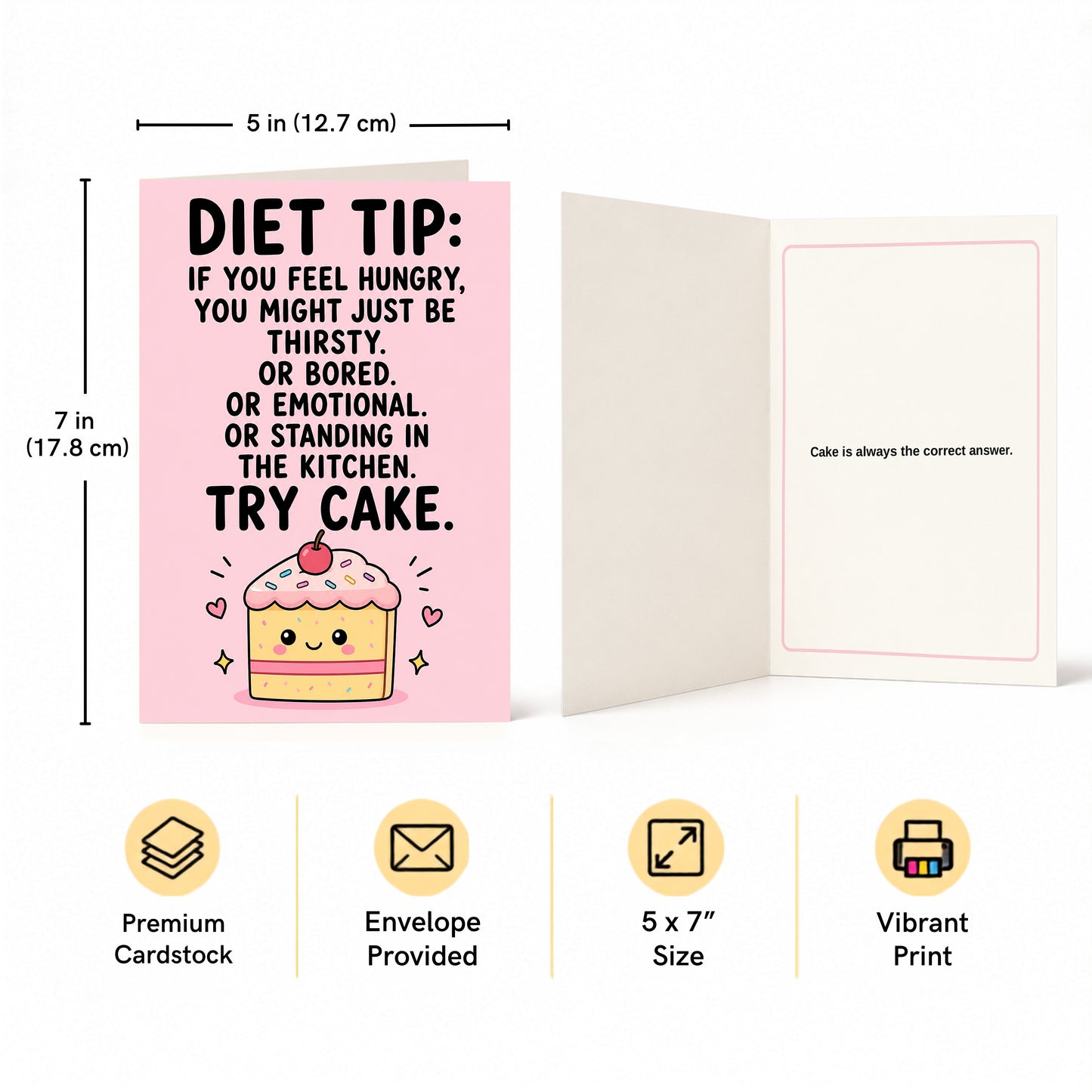 Diet Tip Try Cake Birthday Card