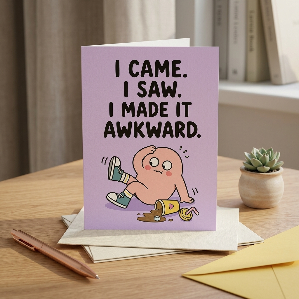 I Came I Saw I Made It Awkward Open Greeting Card