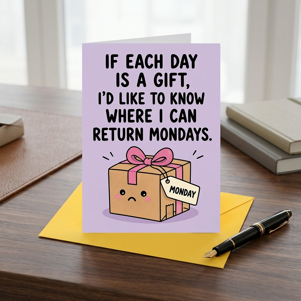 If Each Day is a Gift Mondays Open Greeting Card