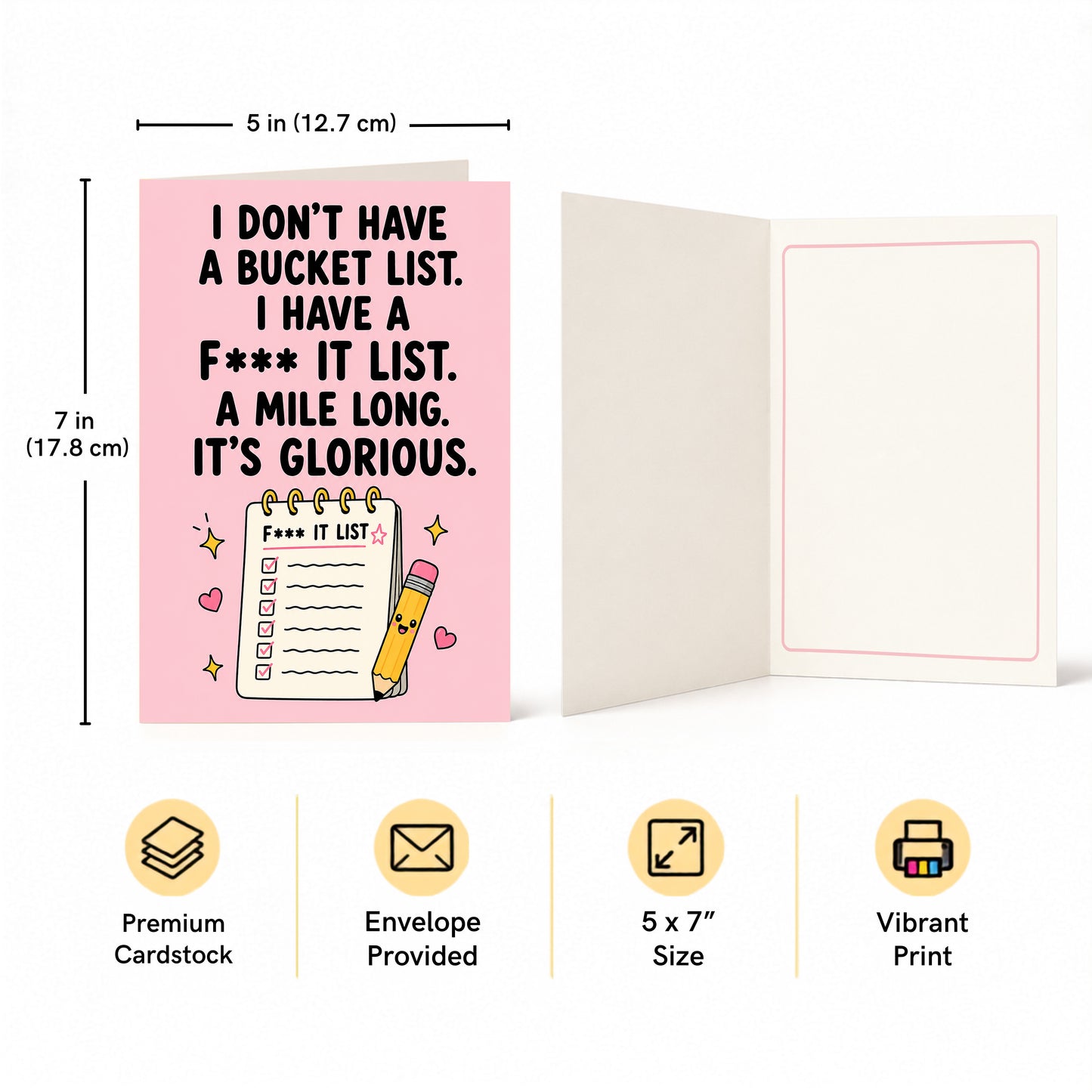 I Don't Have a Bucket List Birthday Card