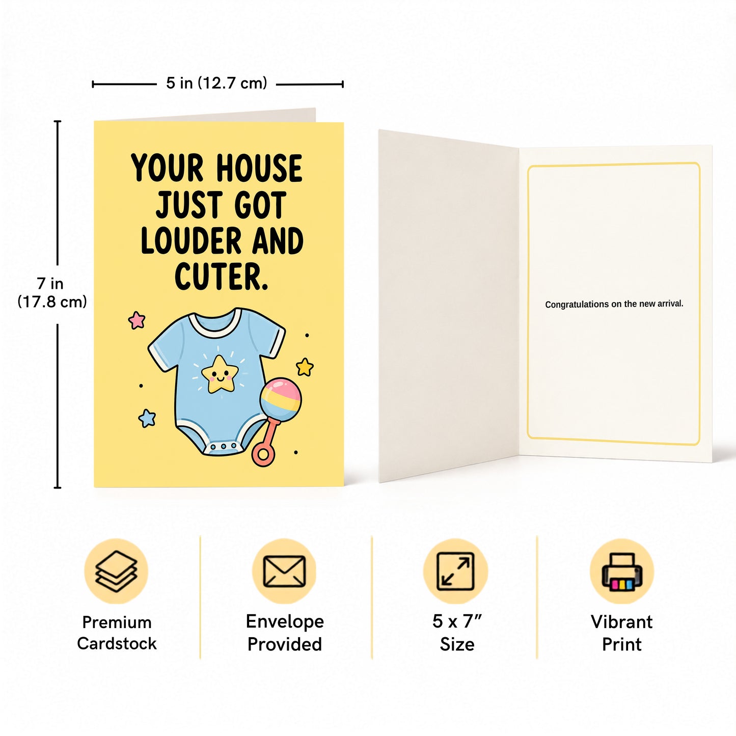 Your House Just Got Louder And Cuter New Baby Congratulations Card
