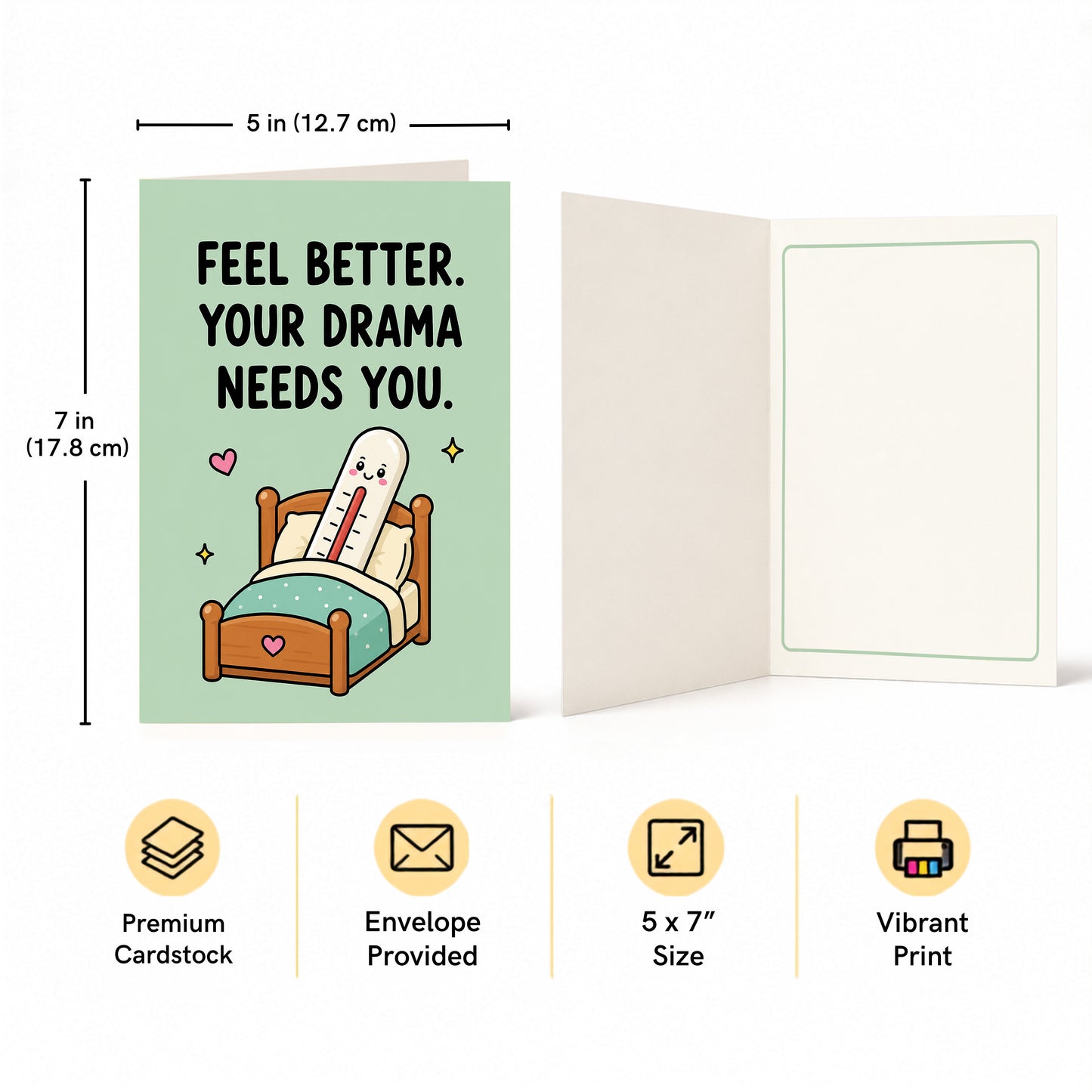 Feel Better Your Drama Needs You Get Well Soon Card
