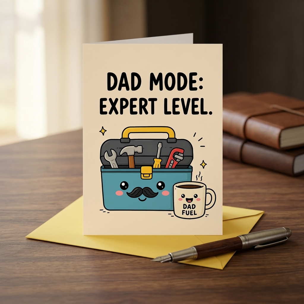 Dad Mode Expert Level Father's Day, Birthday Card
