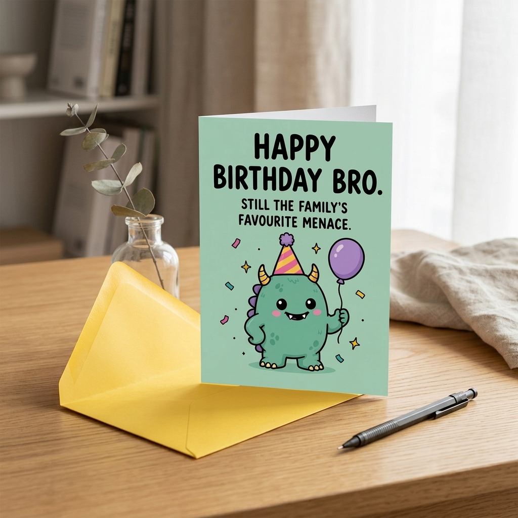 Brother Family's Favourite Menace Birthday Card