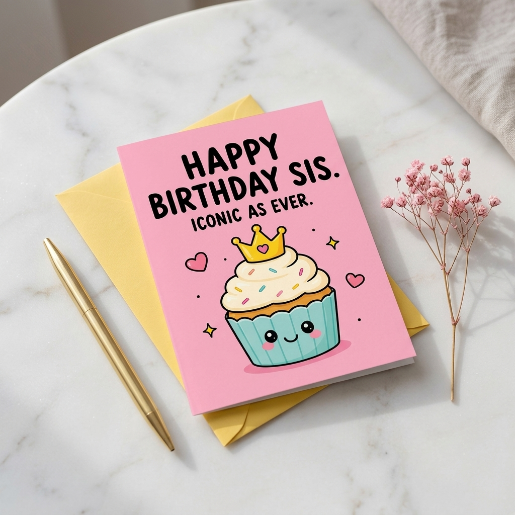 Sis Iconic As Ever Sister Birthday Card